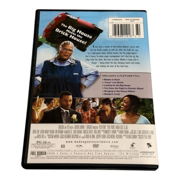 Madea Goes To Jail DVD Full Screen Comedy Tyler Perry Lionsgate Movie Disc Teste - Picture 9 of 9